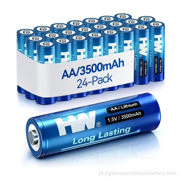 Bateria de lítio não recarregável 24PCS 1,5V AA 3500mAh